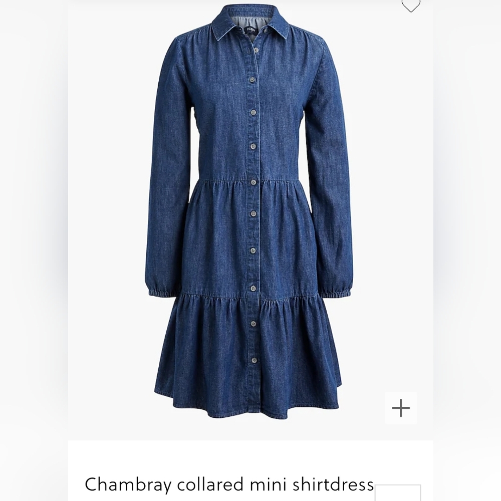 J Crew Chambray Collared Mini Shirt Dress